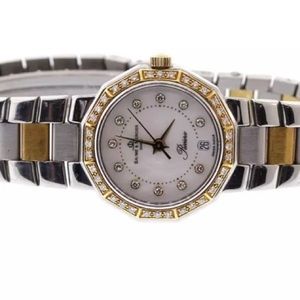 Ladies Baume & Mercier Geneve Riviera 5231.3 SS & 18K Diamond Bezel Dial Watch